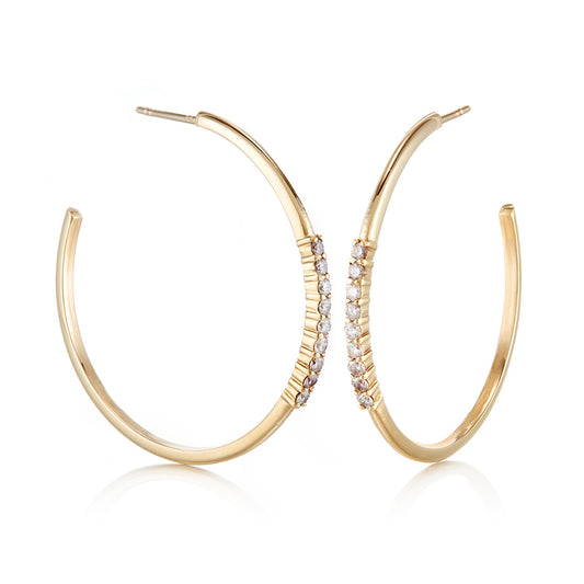 Diamond Tennis Hoop Earrings