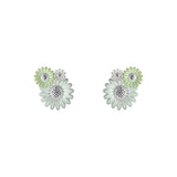 Georg Jensen Green Enamel Daisy Cluster Earrings