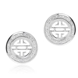 White Topaz & Silver Shou Earrings