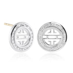 Gump's Signature White Topaz & Silver Shou Earrings