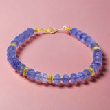 Tanzanite Rondelle Beaded Bracelet
