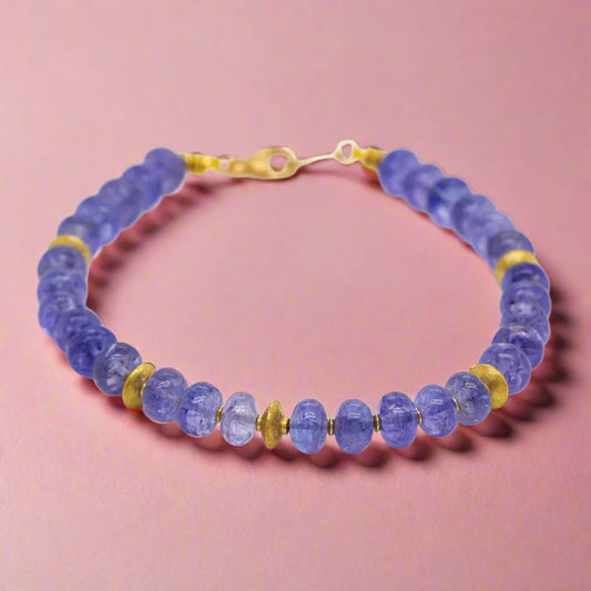 Smooth Tanzanite Rondel Bracelet