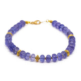Tanzanite Rondelle Beaded Bracelet