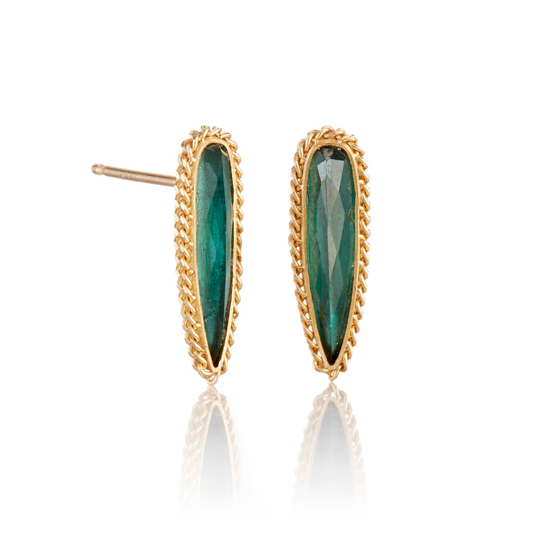 Green Tourmaline Teardrop Earrings