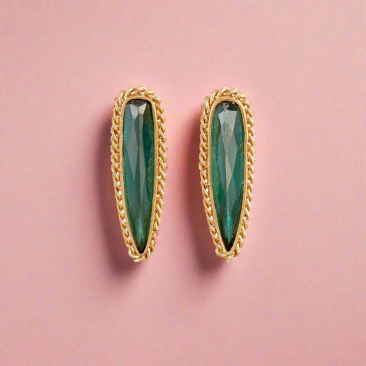 Green Tourmaline Teardrop Earrings