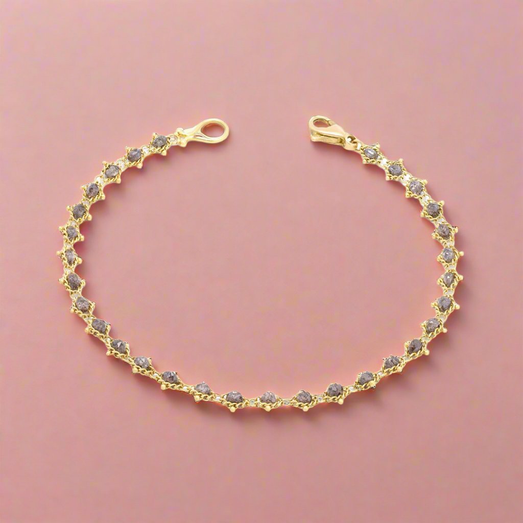 Champagne Diamond Textile Bracelet