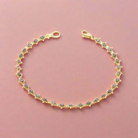 Champagne Diamond Textile Bracelet