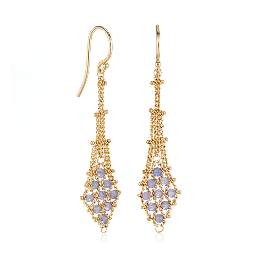 Tanzanite Suspended Lattice Earrings