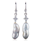 Belgravia Earrings in Keshi Tahitian Pearls & Diamonds