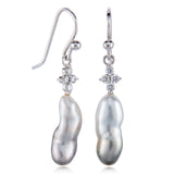 Belgravia Earrings in Keshi Tahitian Pearls & Diamonds
