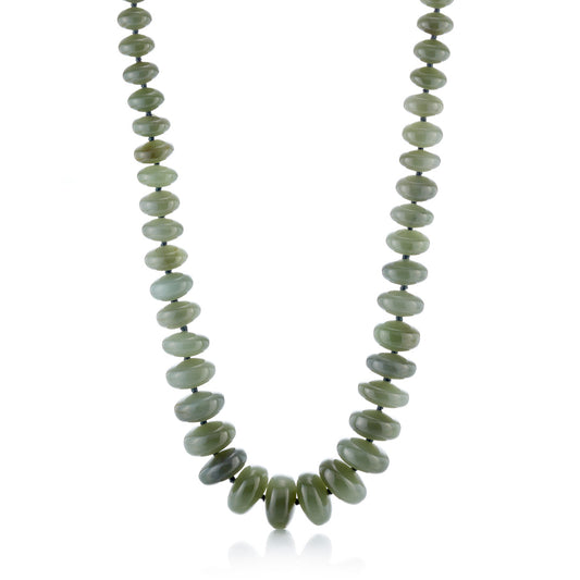 Graduated Siberian Green Jade Abacus Necklace