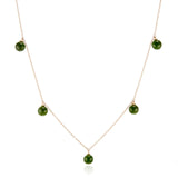 7mm Green Jade Bead Station Necklace