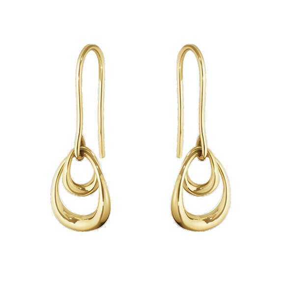 Georg Jensen Offspring Drop Earrings in Yellow Gold