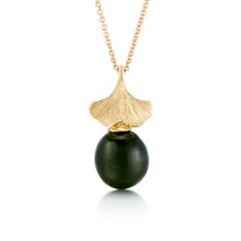 Gudrun Langner x Gump's Ginkgo Green Nephrite Jade Pendant Necklace