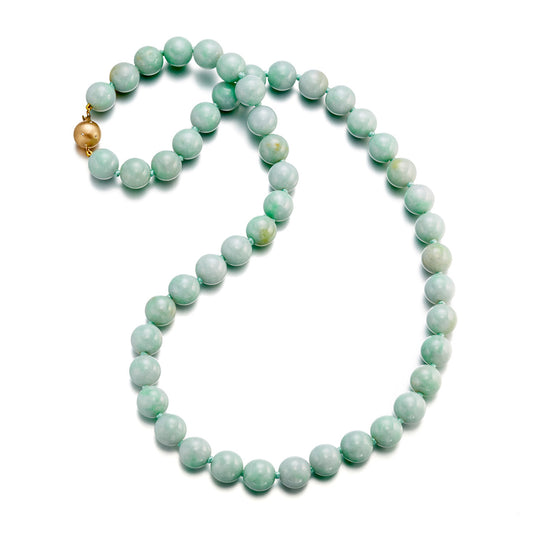 Gump's Signature 13mm Apple Green Jade Necklace