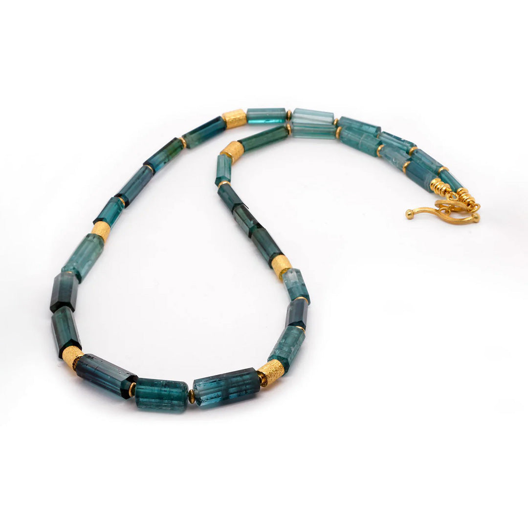 Indicolite Tourmaline Bead Necklace