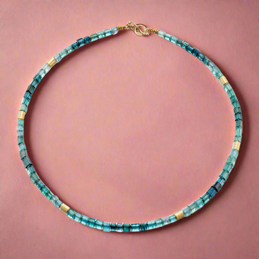 Indicolite Tourmaline Bead Necklace