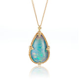 Amáli Teardrop Ethiopian Opal Pendant Necklace