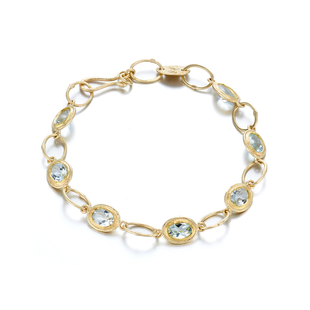 Petra Class Oval Aquamarine Link Bracelet