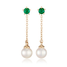 Gump's Signature Niagara Earrings in Pearls & Emeralds