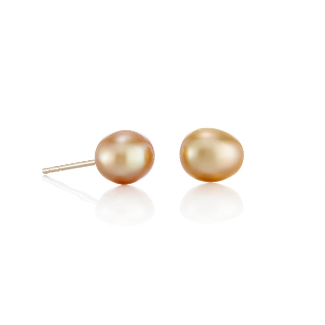 6mm Golden Keshi South Sea Pearl Earrings