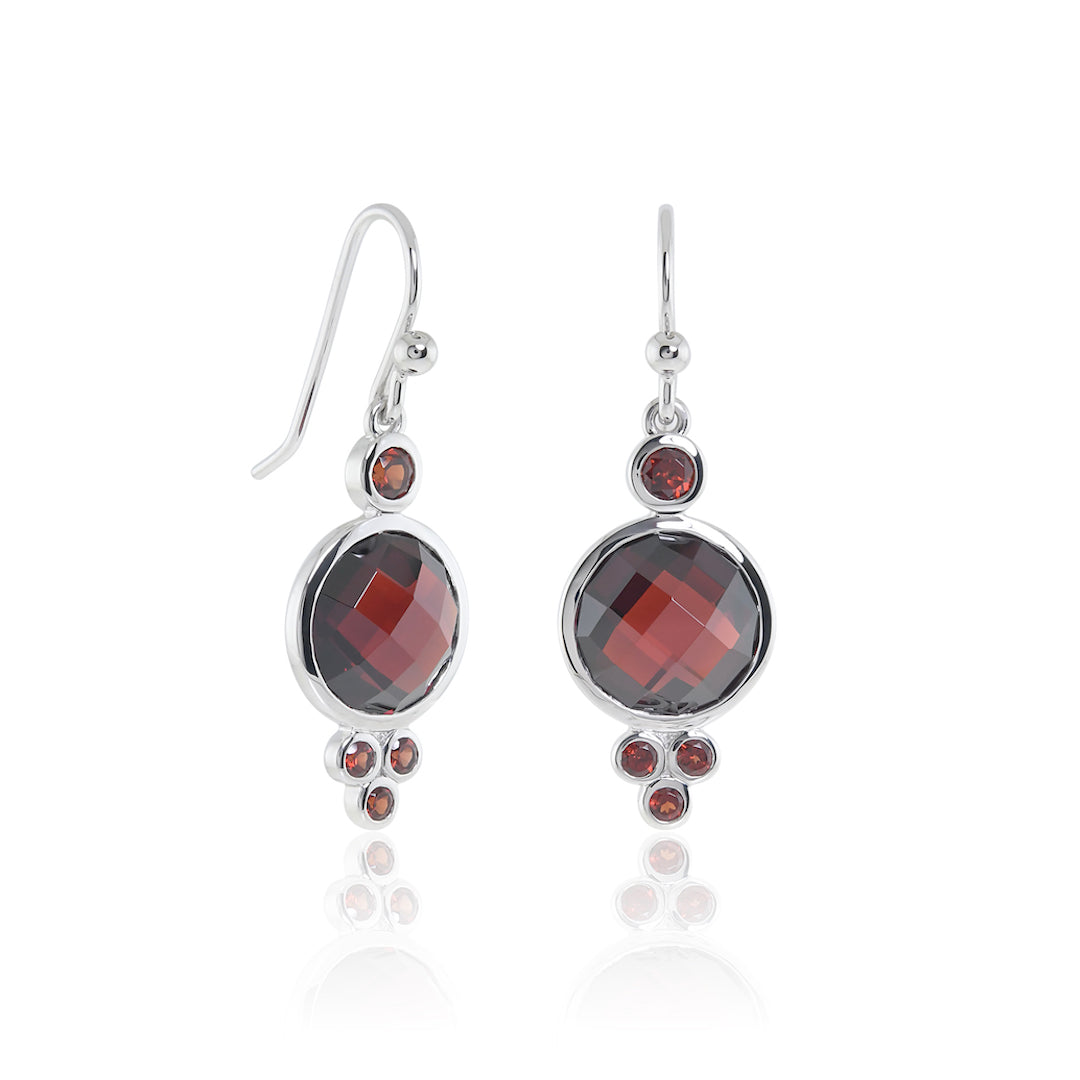 Allegra Drop Earrings in Garnets