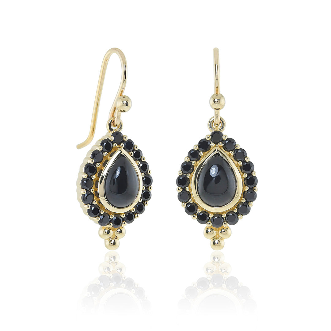 Gump's Signature Black Jade & Black Spinel Drop Earrings