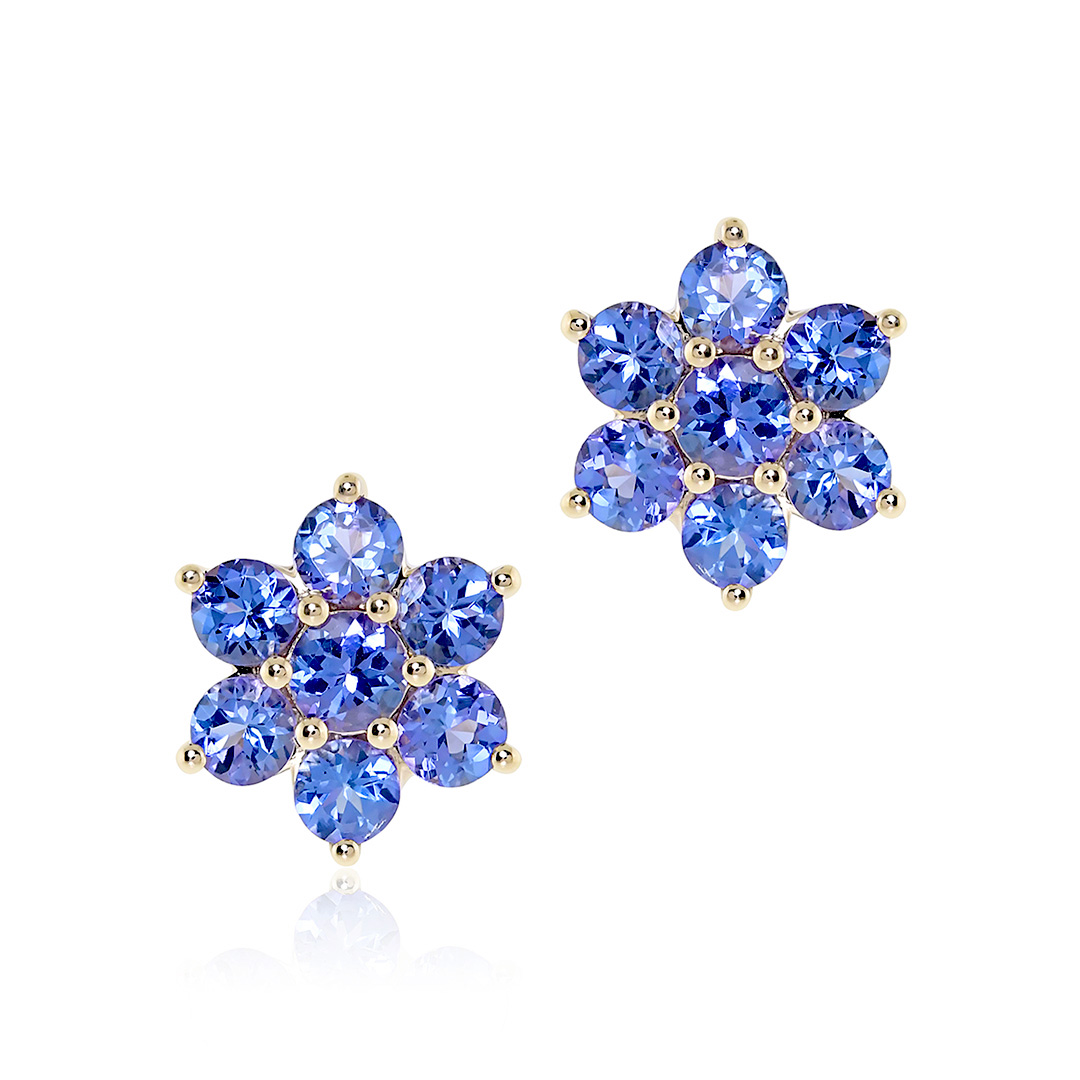 Snowflake Earrings in Tanzanite