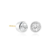 Gump's Signature Silver Mini Dot Earrings in White Topaz