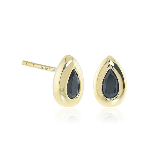 Gump's Signature Black Jade Teardrop Stud Earrings