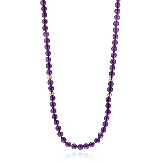 Amethyst & Gold Rope Necklace