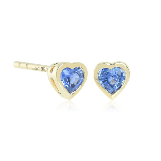 Sapphire Heart Earrings