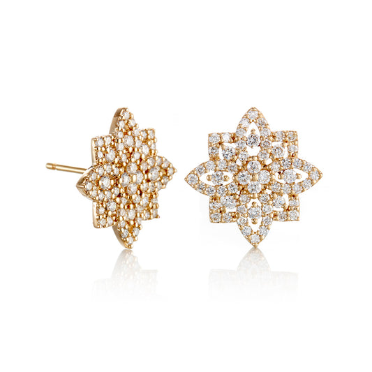 Diamond 8-Point Star Earrings