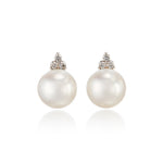 Gump's Signature White Gold Madison Earrings in South Sea Pearls & Diamonds