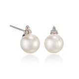 White Gold Madison Earrings in South Sea Pearls & Diamonds