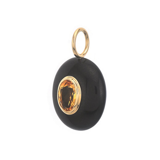 Black Jade & Citrine Pendant