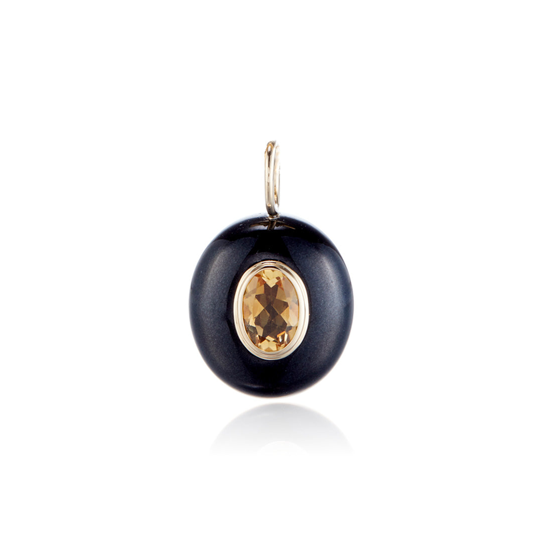 Gump's Signature Black Jade & Citrine Pendant