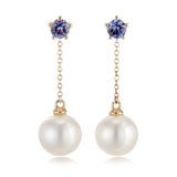 Niagara Earrings in Pearls & Tanzanites