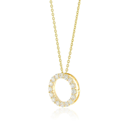 Diamond Circle Pendant Necklace