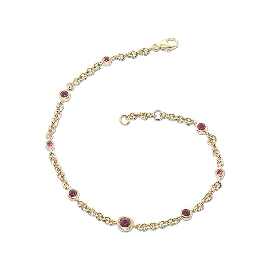 Gump's Signature Graduated Ruby Round Link Bracelet