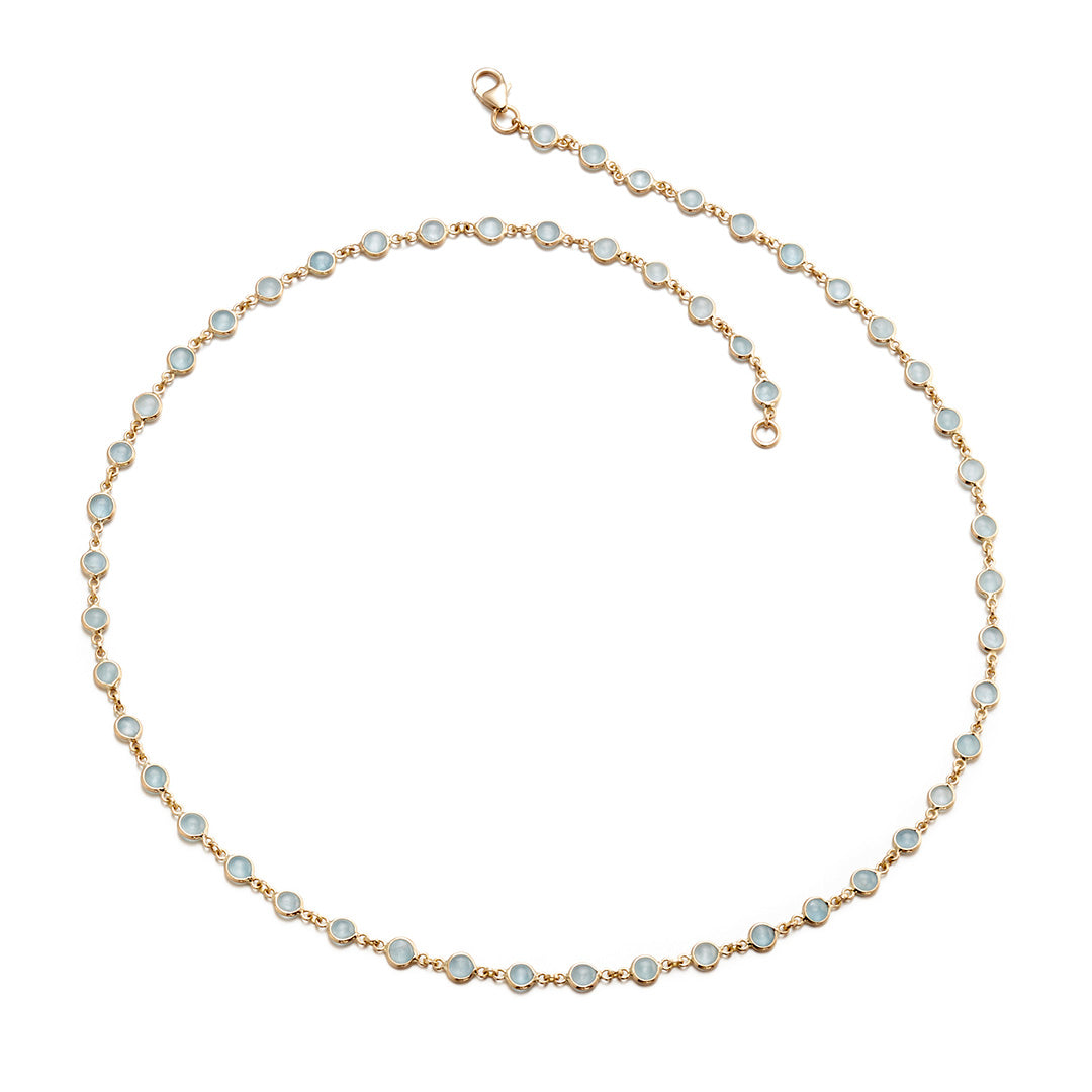 Bezel-Set Aquamarine Necklace