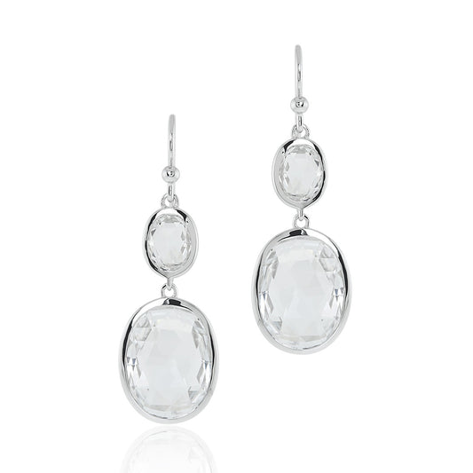 Raindrop Earrings in White Topaz