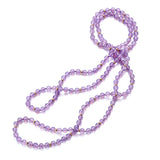 5mm Lavender Chalcedony & Gold Rope Necklace