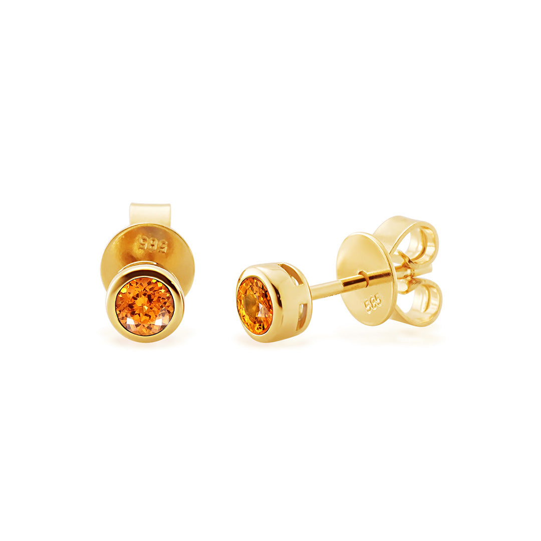 Gump's Signature Mini Dot Earrings in Orange Sapphires