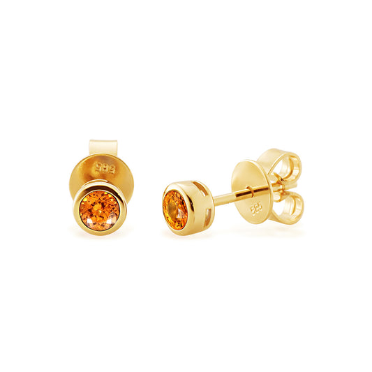 Gump's Signature Mini Dot Earrings in Orange Sapphires