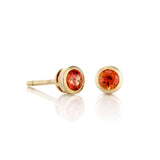 Mini Dot Earrings in Orange Sapphires
