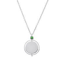 Gump's Signature Tsavorite Silver Pivot Disc Pendant Necklace