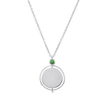 Gump's Signature Tsavorite Silver Pivot Disc Pendant Necklace