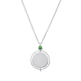 Gump's Signature Tsavorite Silver Pivot Disc Pendant Necklace