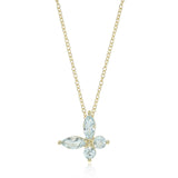 Papillon Pendant Necklace in Aquamarines